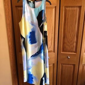 Alfani sleeveless asymmetrical floral dress NWT